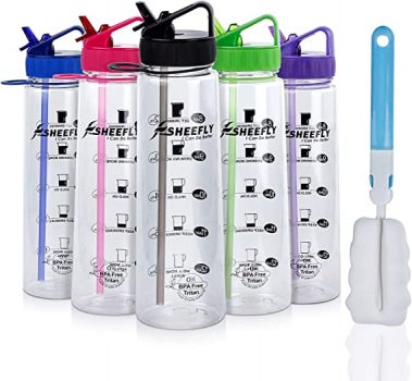 Motivational BPA Free Straw Sports Water Bottle With Time Marker$6.50 (Reg $13)?