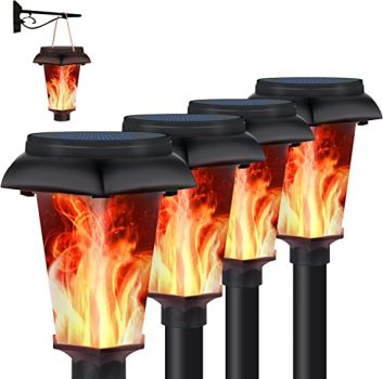 ?4-Pack 2-In-1 Solar Powered Waterproof Torch Lights With Flickering Flame $16.00 (Reg $39)?