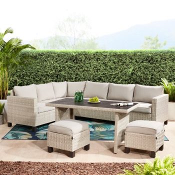 Brookbury 5-Piece Outdoor Furniture Wicker Sectional Dining Set For $749 (Was $997) Shipped.