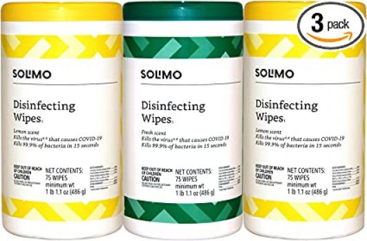 225-Count Amazon Brand Solimo Disinfecting Wipes $7.00 (Reg $11)