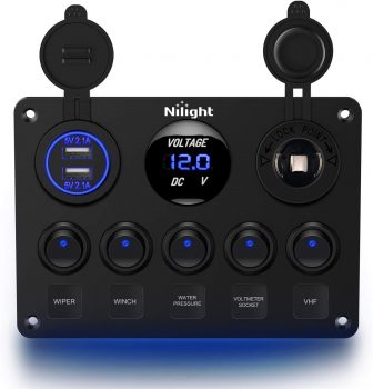 ?Nilight 90101E Multi-Functional 5 Gang Switch Panel For $22.98