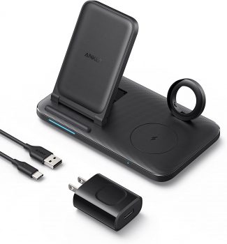 Anker Foldable 3-in-1 Wireless Charging Station with Adapter