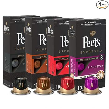 Amazon:  40-Count Peet’S Espresso Single Cup Coffee Pods Variety Pack For $16.64 (Was $27.74) + Free Shipping
