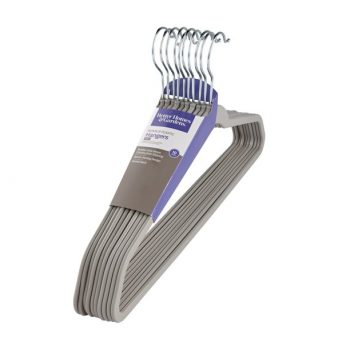 Non-Slip Clothing Hangers, 10 Pack, Gray, Rubberized For $4.99 (Was $6.88)