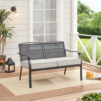 Mainstays Alexandra Square With Cushions Steel Outdoor Loveseat For $97 (Was $220) Shipped.