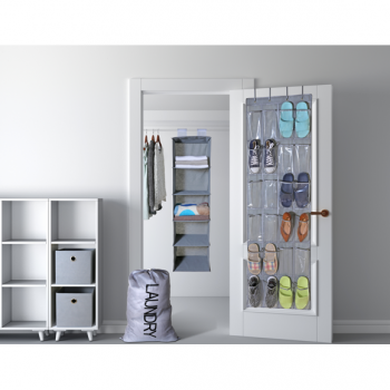 Mainstays 5pcs Closet Set Organizer, Soft Silver For $17.96