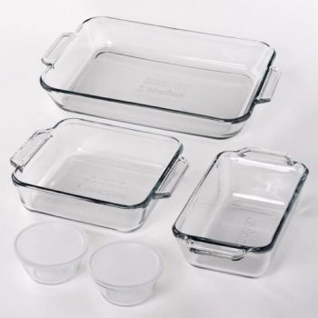 Anchor Hocking Clear Glass Bakeware Set, 7 Piece Set ONLY $15.97