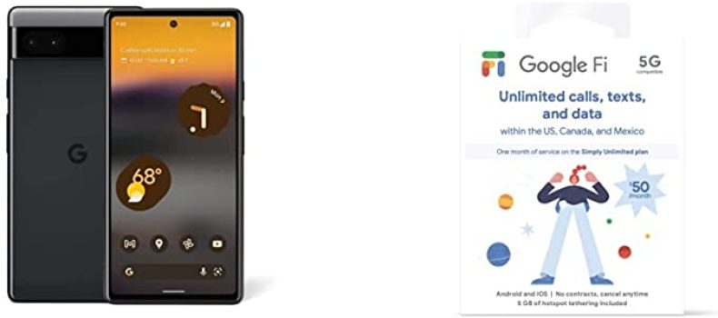 Google Pixel 6a 5G Unlocked Smartphone + Unlimited SIM kit