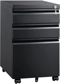 DEVAISE 3 Drawer Mobile File Cabinet with Lock