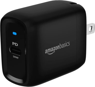 Amazon Basics 30W One-Port GaN USB-C Wall Charger w/Power Delivery