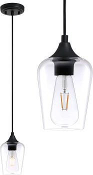 VONLUCE Black Pendant Light for Kitchen Island