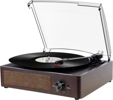 Kedok Vinyl Record Player Turntable w/Bluetooth Receiver
