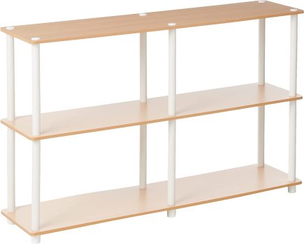 Furinno 99130BE/WH 3-Tier Double Size Storage Display Rack