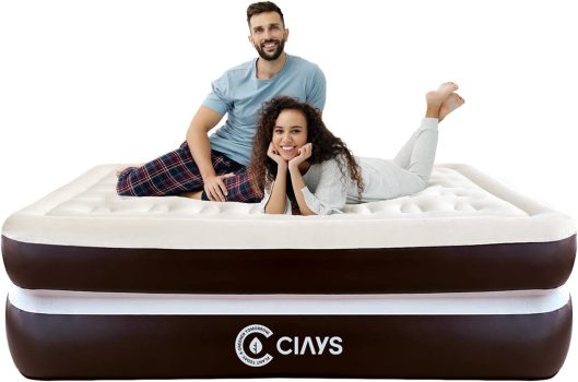 Ciays Blow Up 16-inch Air Mattress with Built-in Pump, King
