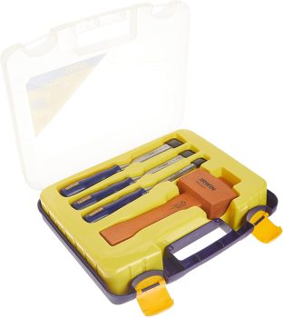 4-Piece IRWIN Chisel Set for Woodworking with Mallet