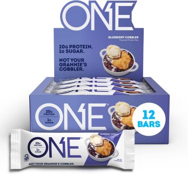 12-Pack ONE Protein Bars Blueberry Cobbler Gluten Free 2.12oz