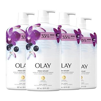 4-Pk Olay Fresh Outlast Body Wash, Orchid & Black Currant 30oz