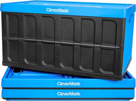 3PK CleverMade 46L Collapsible Storage Bins w/Lids
