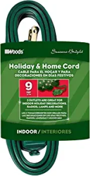 Woods 12601G 9-Foot 3-Outlet Indoor Extension Cords