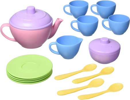 Green Toys Tea Set Pink CB 17 Piece Pretend Play