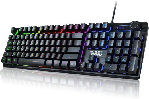 TNBIU 105-Key Wired Membrane Gaming Keyboard