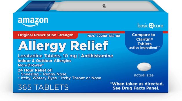365-Ct Amazon Basic Care Allergy Relief Loratadine Tablets 10 mg