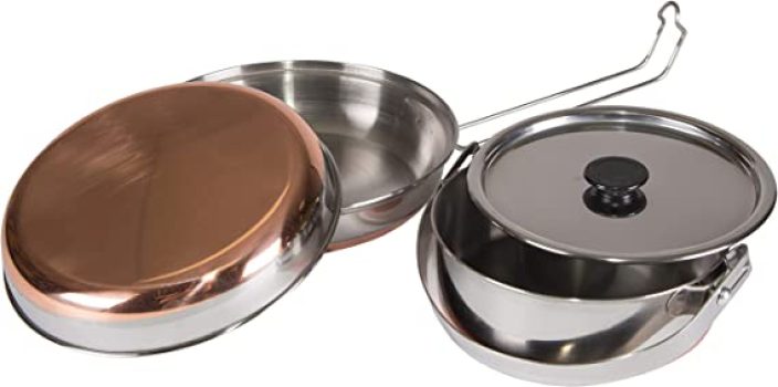Stansport Stainless Steel Mess Kit Copper Bottom 360