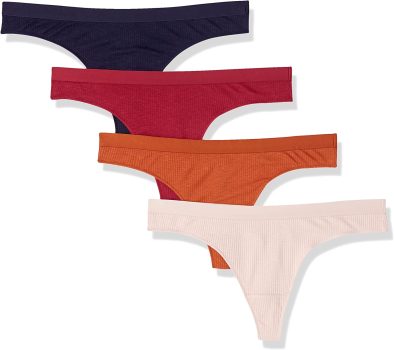 4-Pack Amazon Essentials Womens Ribbed Thong Underwear