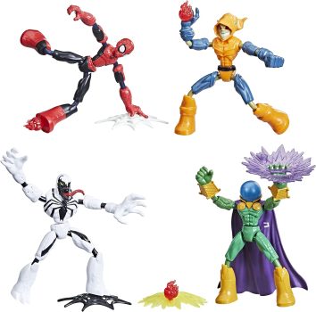 Spider-Man Marvel Bend and Flex Action Figure Toy 4-Pack