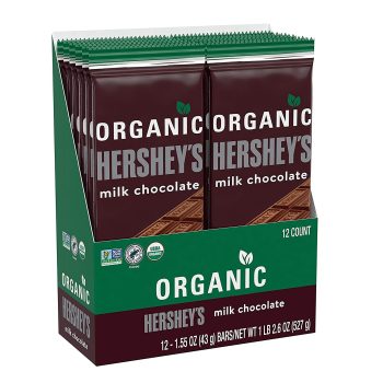 12-Count Hersheys Organic Milk Chocolate Candy 1.55 oz Bar
