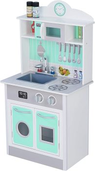 Teamson Kids Wood Small Pastel Little Chef Play Kitchen Set