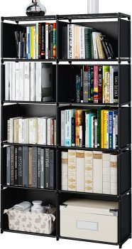 Moyipin Bookshelves Assembled Storage Rack 10-Grid