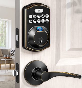 Veise Fingerprint Door Lock with 2 Lever Handles