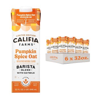 6-Pack Califia Farms Pumpkin Spice Oat Barista Blend Oat Milk 32Oz