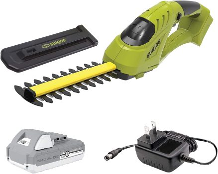 Sun Joe 24-Volt Cordless Handheld Shrubber + Trimmer Kit