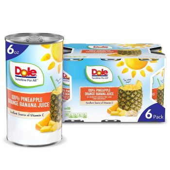 Dole 100% Pineapple Orange Banana Juice, 6 Fl Oz, 6 Cans