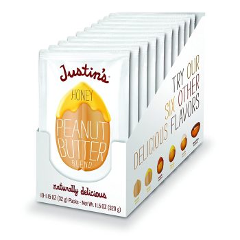 10-Pack Justins Honey Peanut Butter Squeeze Packs 1.15oz