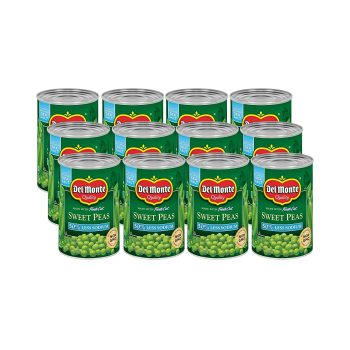 12-Pk Del Monte Canned Sweet Peas with 50% Less Sodium 15-Oz
