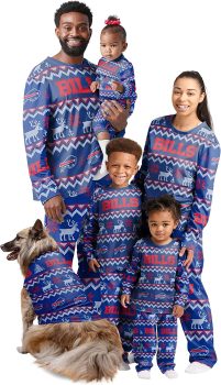 FOCO NFL Team Ugly Pattern Matching Set Family Holiday Pajamas