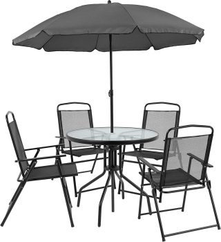 Flash Furniture Nantucket 6 Piece Patio Garden Table Set