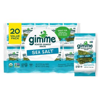 GimMe Organic Roasted Seaweed Sheets, Sea Salt 20-Count