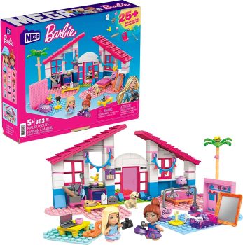 Barbie Malibu House Building Toys Set by Mega w/303 Bricks