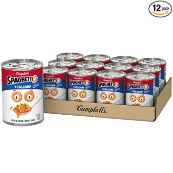 12Pk Campbell’s SpaghettiOs Original Canned Pasta Plus Calcium 15.8oz