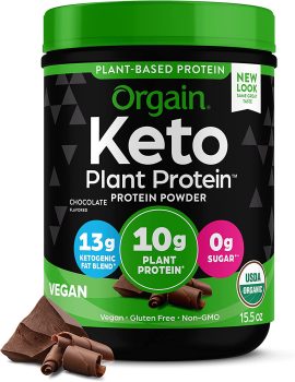 Orgain Keto Plant-Based Protein Powder Chocolate 15.52oz