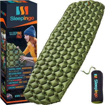 Sleepingo Ultralight Inflatable & Compact Sleeping Pad for Camping