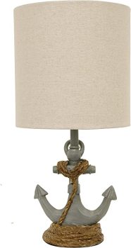 Decor Therapy Saylor Anchor Accent Lamp, Antique Iced Blue
