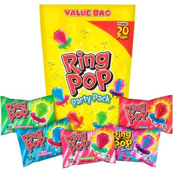 20-CT Ring Pop Individually Wrapped Bulk Lollipop Variety Party Pack