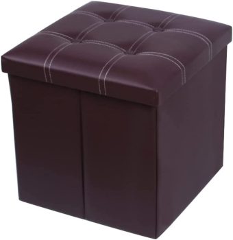 BluOcnMkt Folding Storage Ottoman Cube Foot Rest Stool