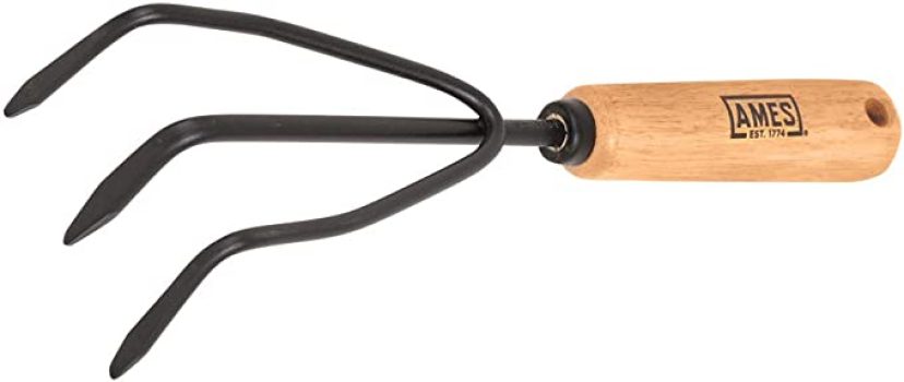 AMES 2446300 Tempered Steel Hand Cultivator w/Wood Handle
