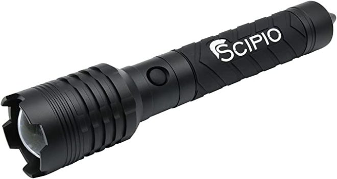 Scipio Tactical Rechargeable LED Flashlight w/Glass Breaker